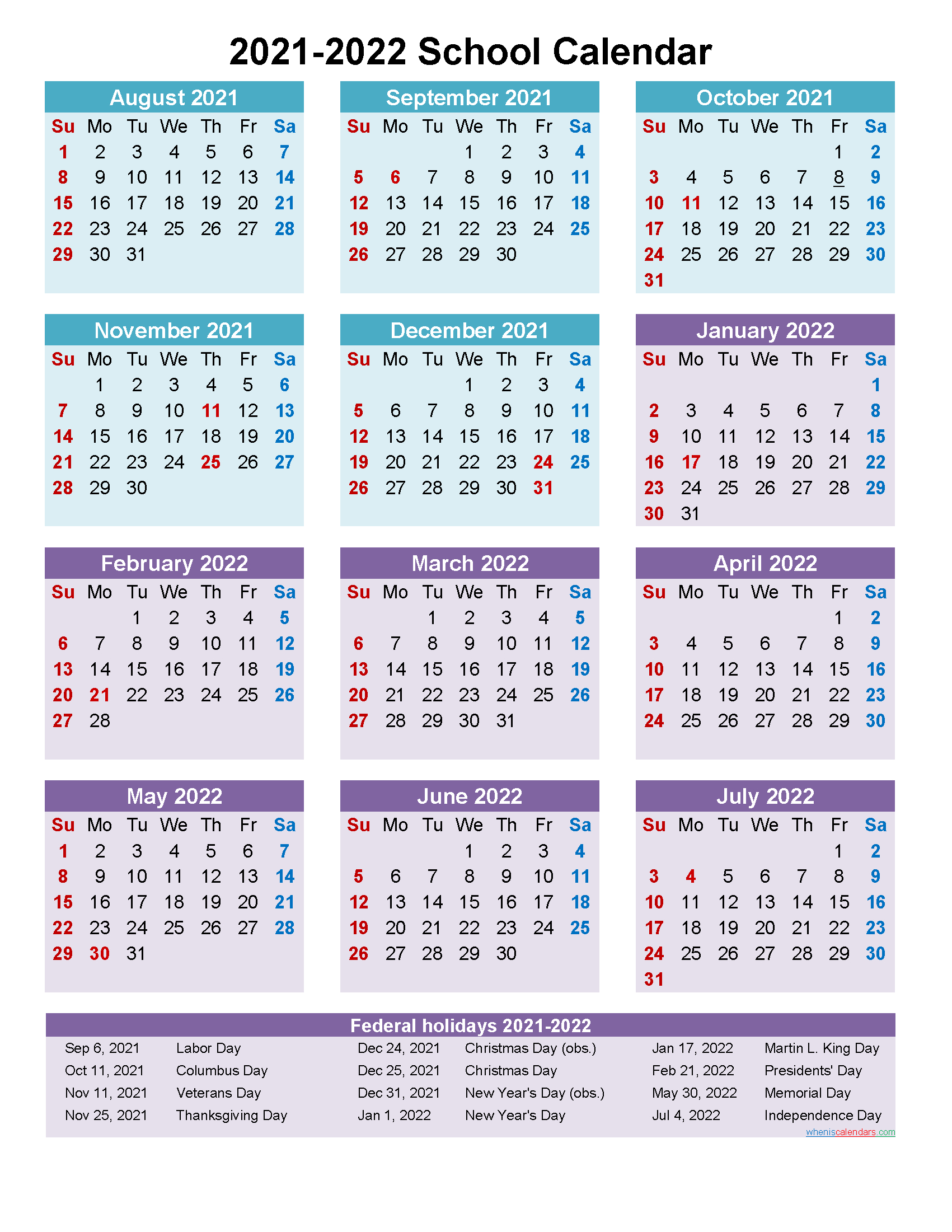 School Calendar 2021 And 2022 Printable (Portrait-Download 2021 Calendar With School Terms And Public Holidays
