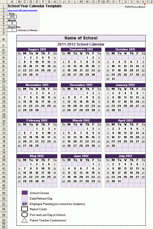 School Calendar Template - 2021-2022 School Year Calendar-Free Monthly Academic Calendar 2021-20211 Template