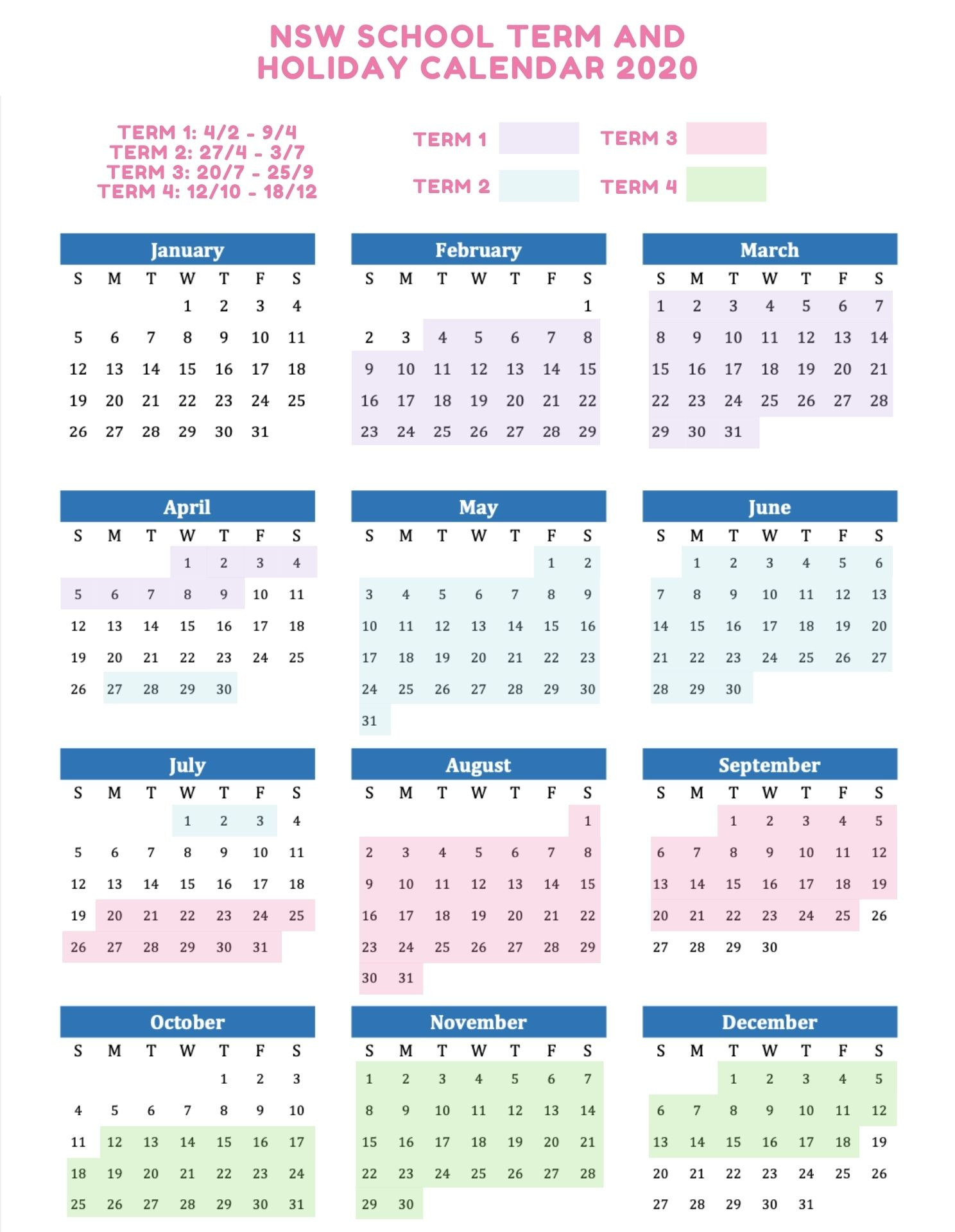 School Holidays And Term Dates Australia 2020/2021-Download 2021 Calendar With School Terms And Public Holidays