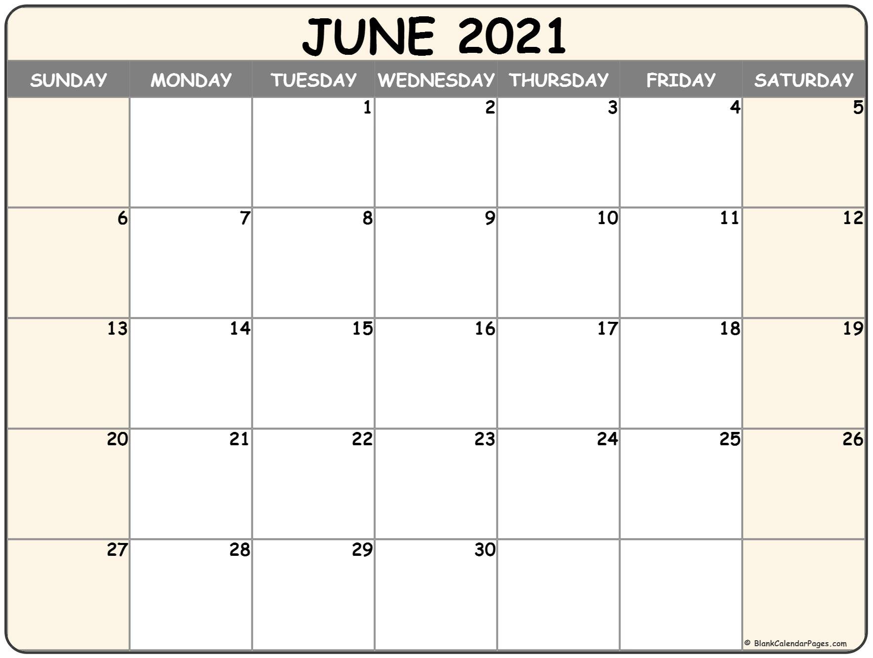 Sepetember 2021 Calendar With Big Numbers | Calendar-Free 2021 June Calendars That Can Be Edited