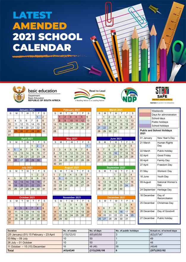 South African School Terms And Public Holidays 2021-2021 Calendar South Africa