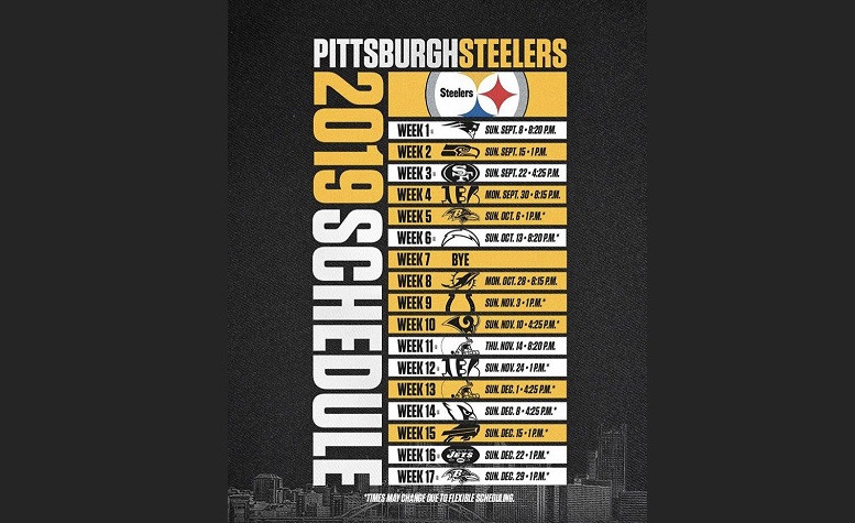 Steelers 2019 Schedule Includes Five Primetime Games-Nfl Regular Season Schedule 2019 2021