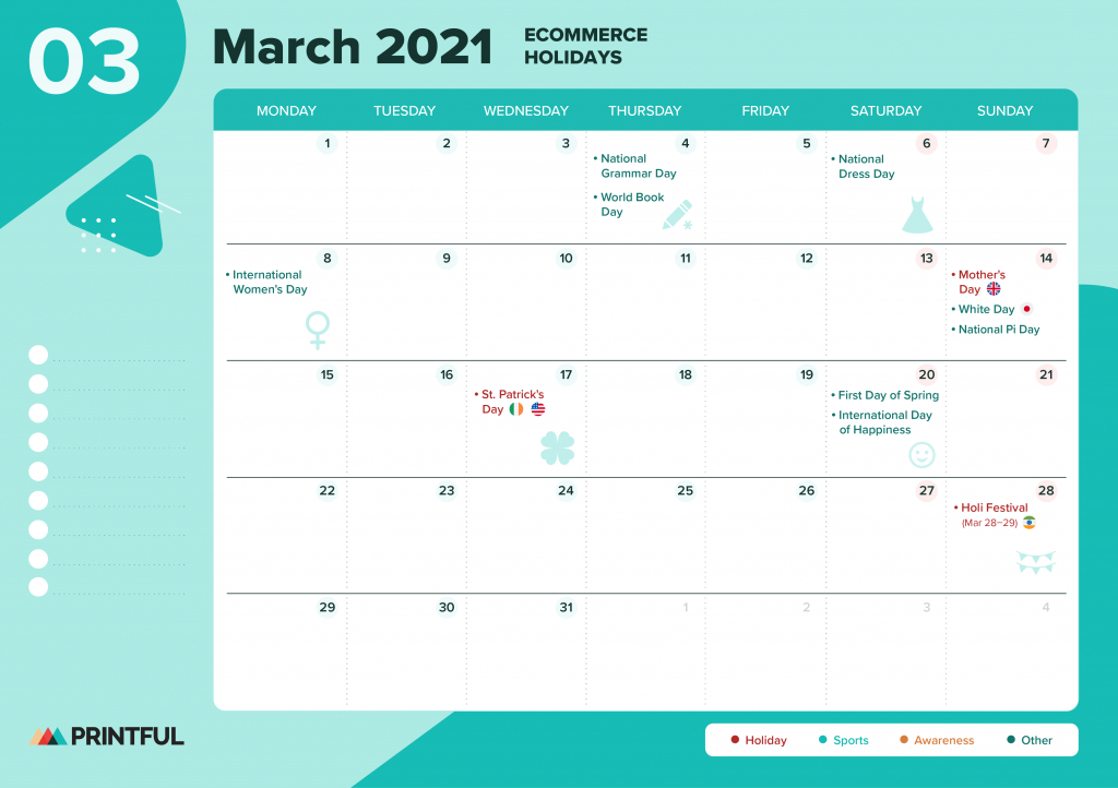 The Ultimate 2021 Ecommerce Holiday Calendar [Editable-Everyday Holiday Calendar 2021