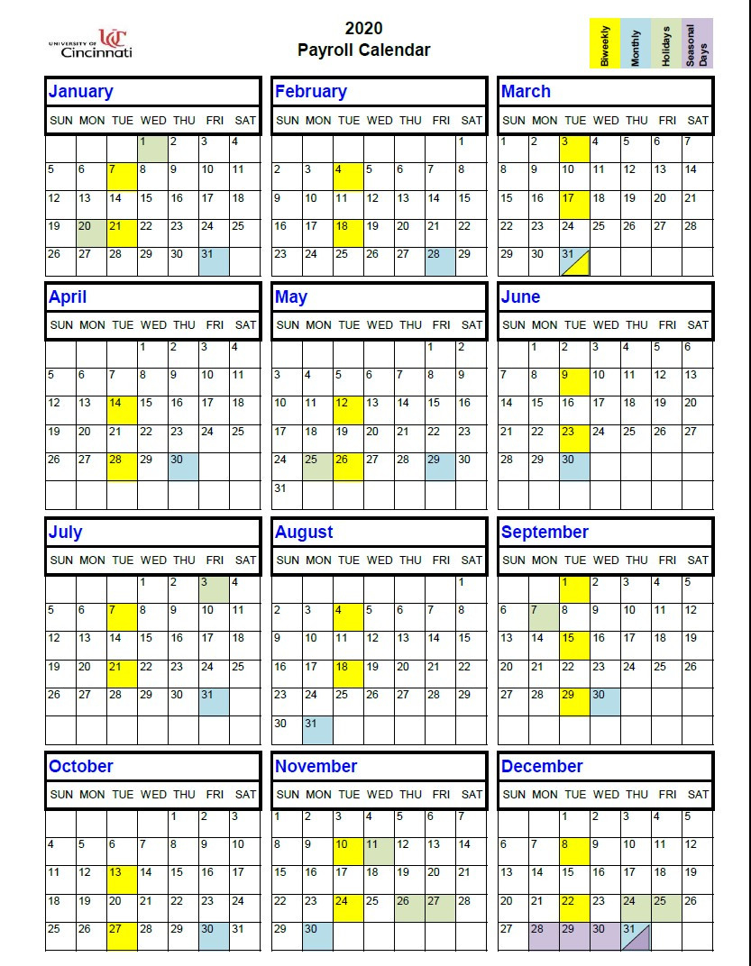 BiWeekly Pay Calendar 2021 Calendar Template Printable