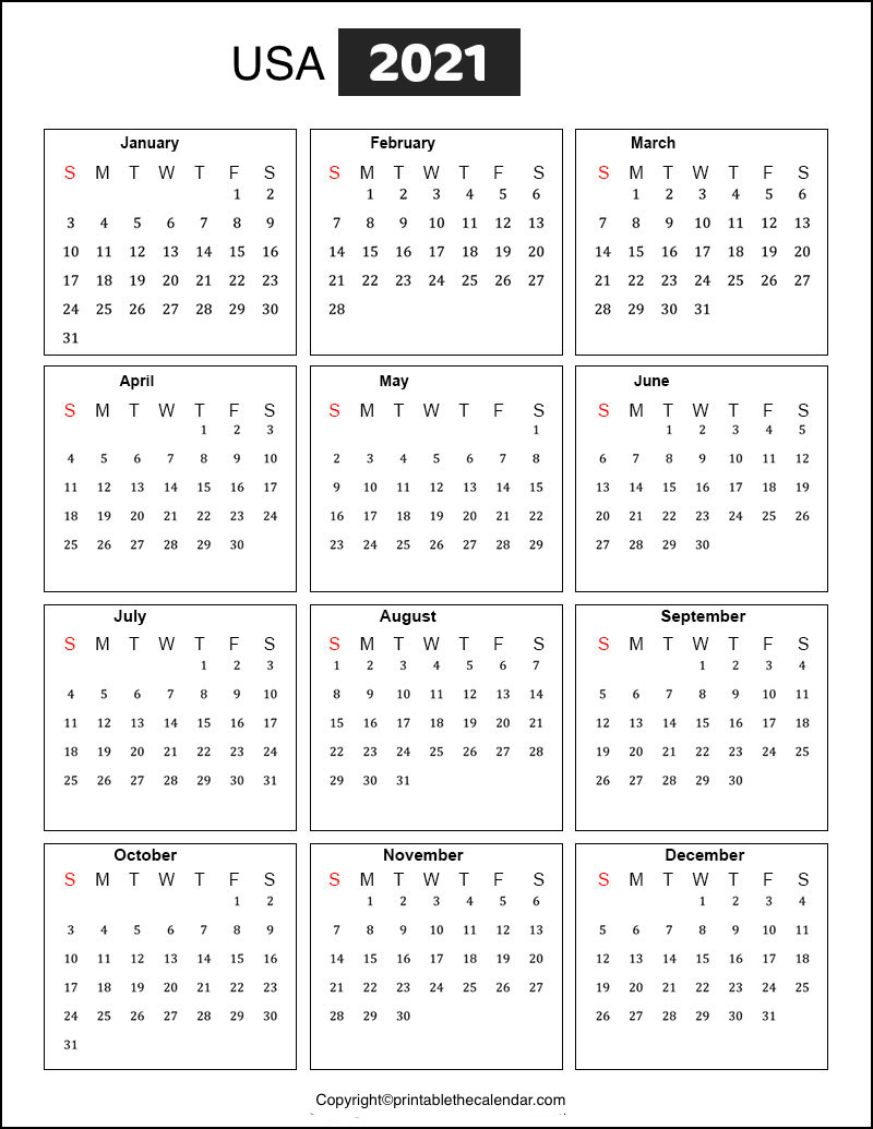 Usa Holidays 2021 | Printable The Calendar-Printable Calendar 2021 With Major Holidays