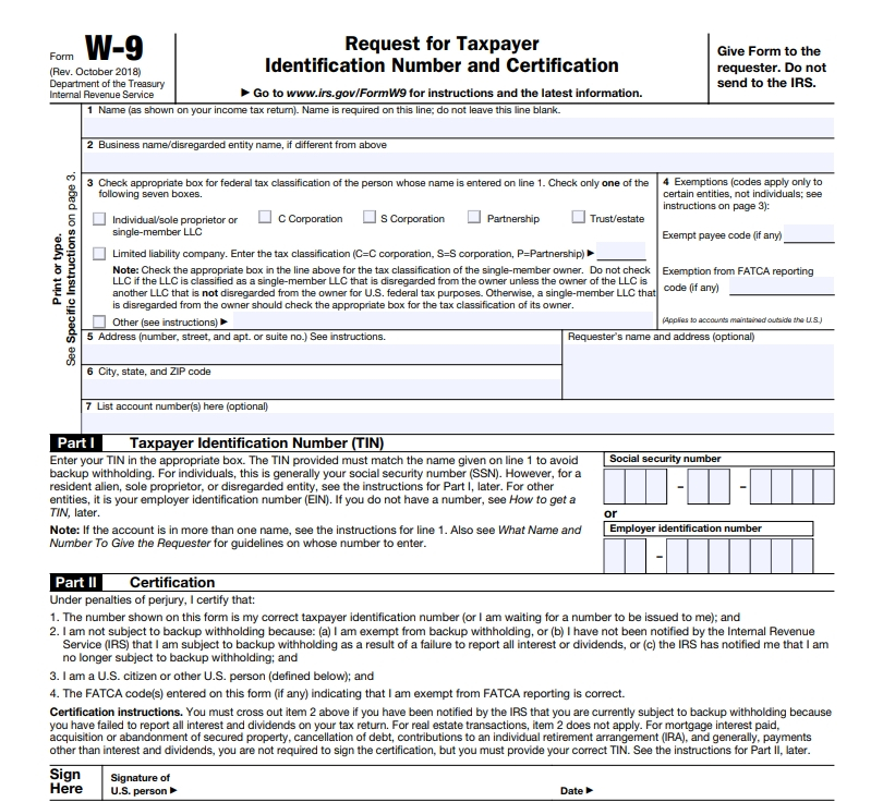 W-9 Form 2021 Printable Pdf | Calendar Template Printable-Blank W9 Form 2021
