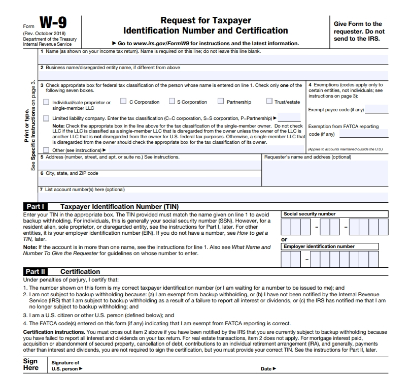 W-9 Form 2021 Printable Pdf | Calendar Template Printable-Print 2021 W9