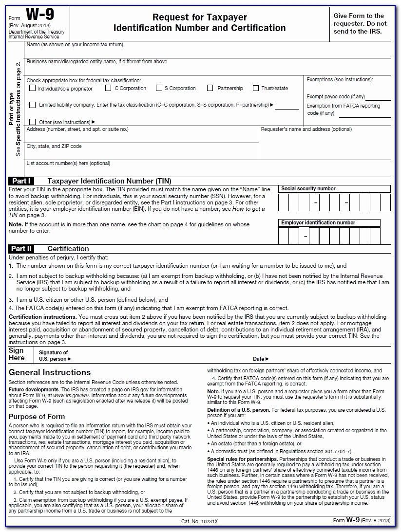 W9 Forms 2020 Blank | Calendar Template Printable-Form W-9 2021 Printable