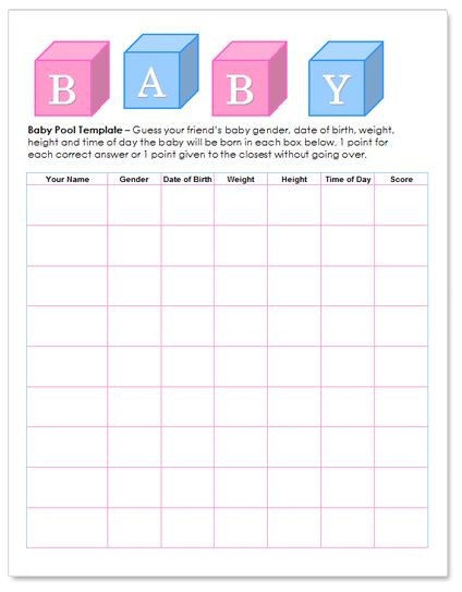 Worddraw - Free Baby Pool Template For Microsoft Word | Baby Pool, Baby Shower Templates-August 2021 Free Printable Baby Due Date Calendar