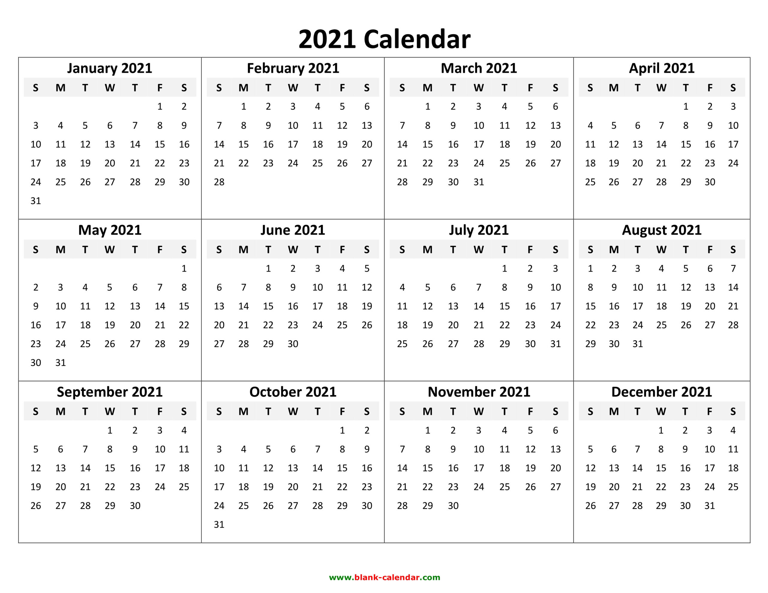 Yearly Calendar 2021 | Free Download And Print-Microsoft Word Calendar Monthly Templates 2021 Free Design
