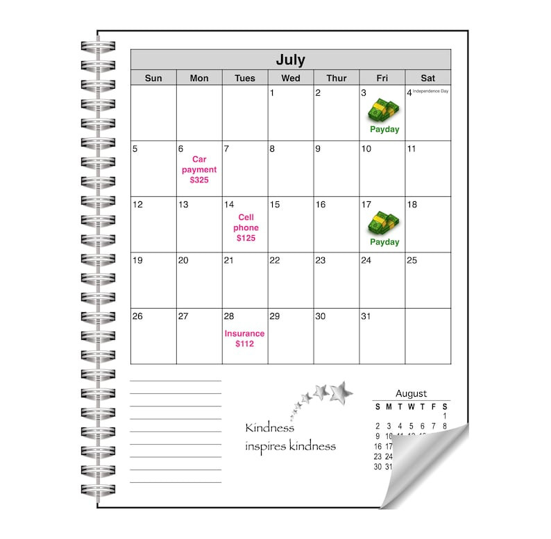 2020 2021 Budget Planner Bill Organizer Tracker Monthly | Etsy-Bill Payment Calendar 2021