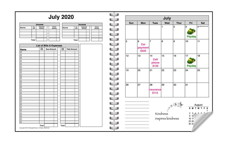 2020 2021 Budget Planner Bill Organizer Tracker Monthly | Etsy-Monthly Billing 2021