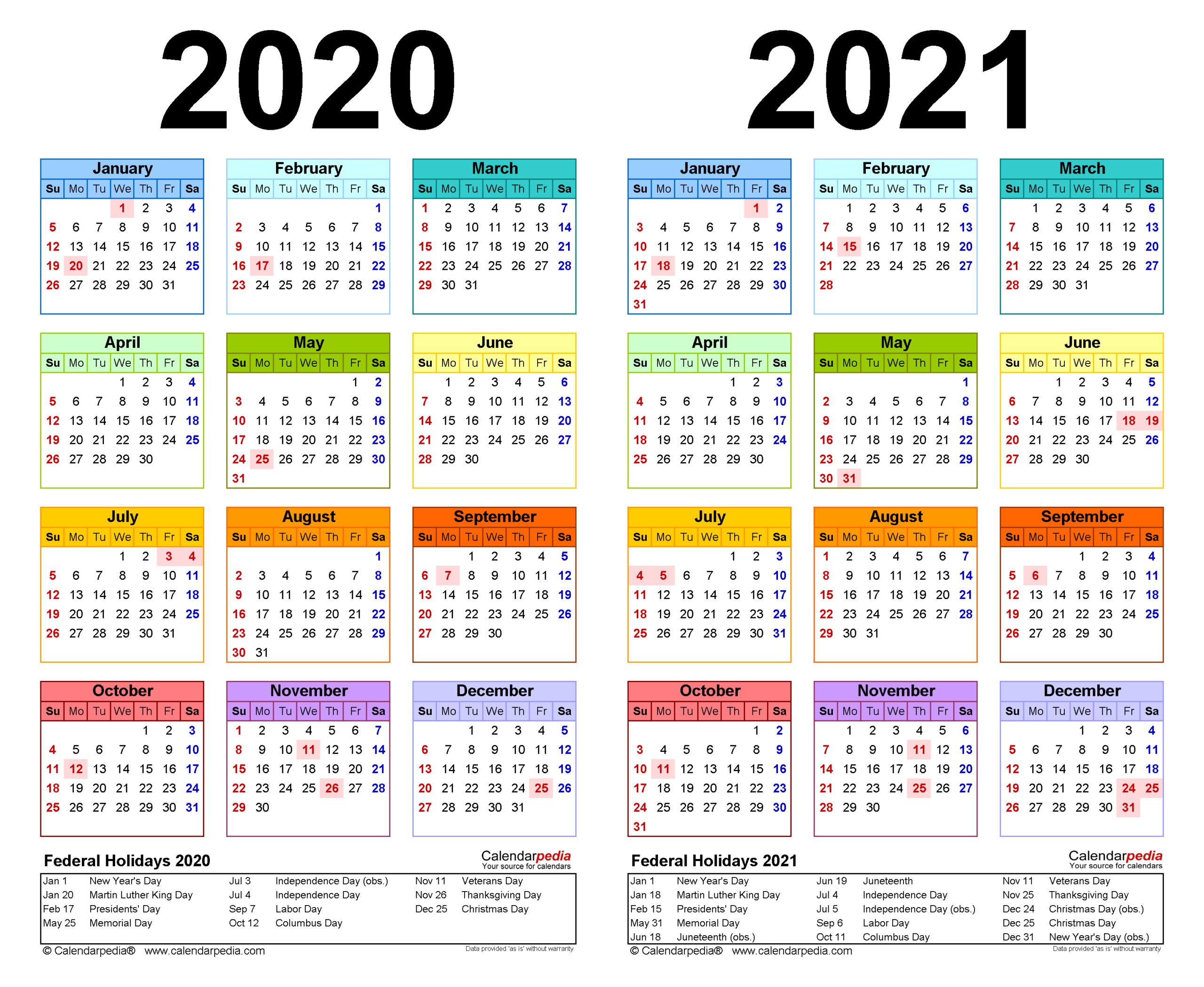 2020-2021 Two Year Calendar - Free Printable Word Templates-2 Page Printable Yearly Calendar Template 2021