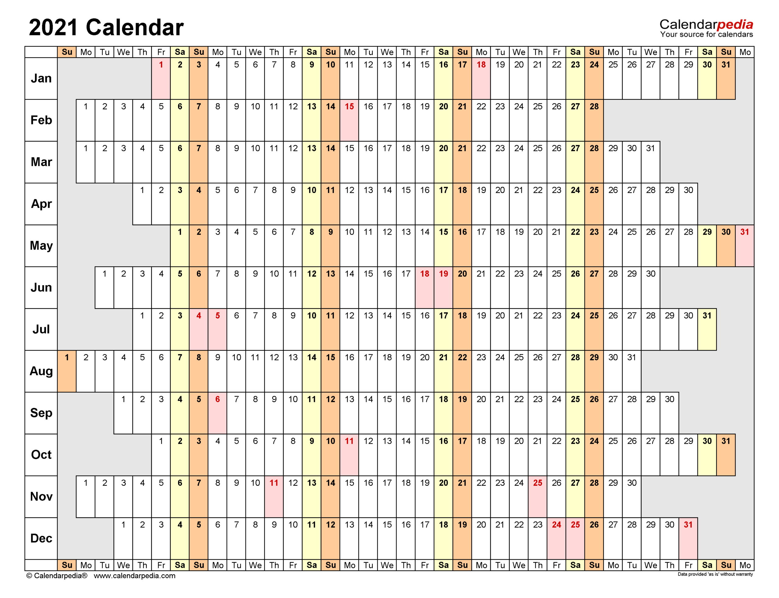 2021 Calendar - Free Printable Excel Templates - Calendarpedia-Excel Calendar Template 2021