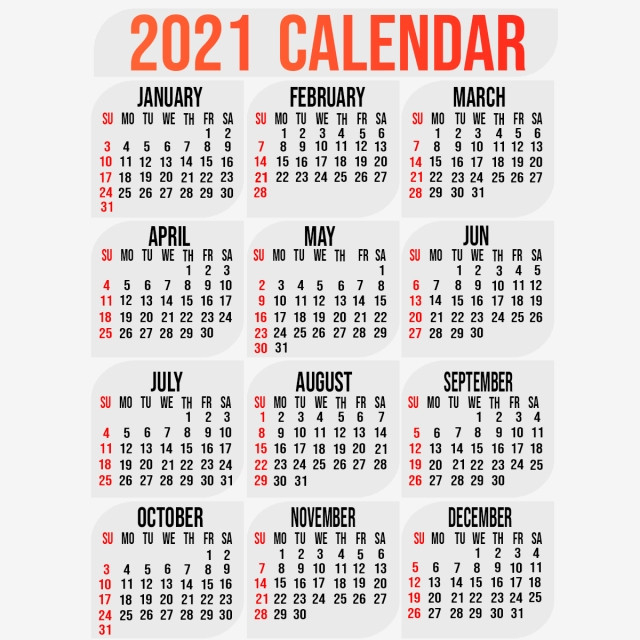 2021 Calendar Printable | 12 Months All In One | Calendar 2021-12 Month 2021 Printable Calendar
