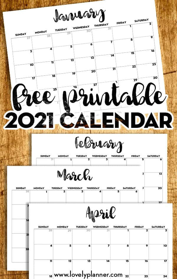 2021 Calendar Printable Free Template - Lovely Planner-Calendar Planner 2021 Printable