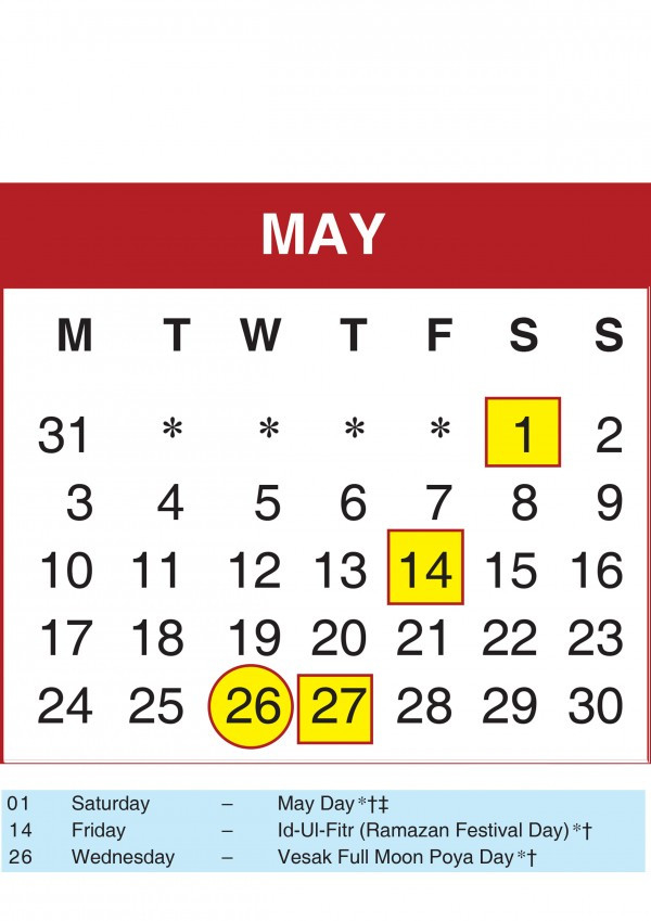 2021 Calendar Sri Lanka With Mercantile Holidays-Mercantile Calendar 2021