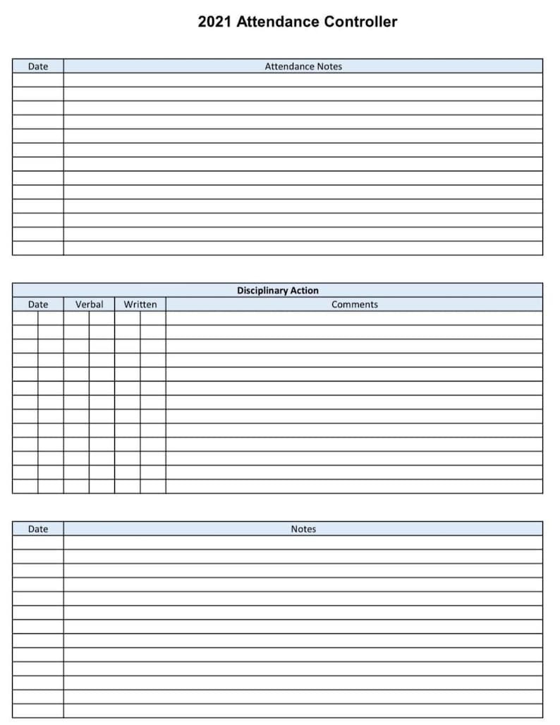 2021 Employee School Attendance Tracker Calendar Employee-2021 Employee Vacation Schedule