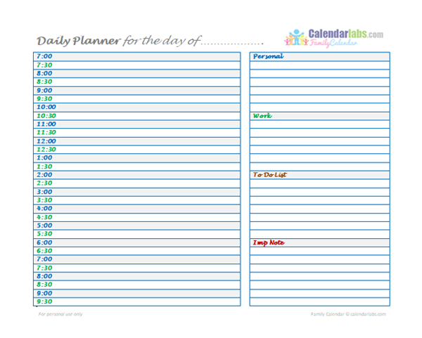 2021 Family Daily Planner - Free Printable Templates-Day To Day Calendar 2021