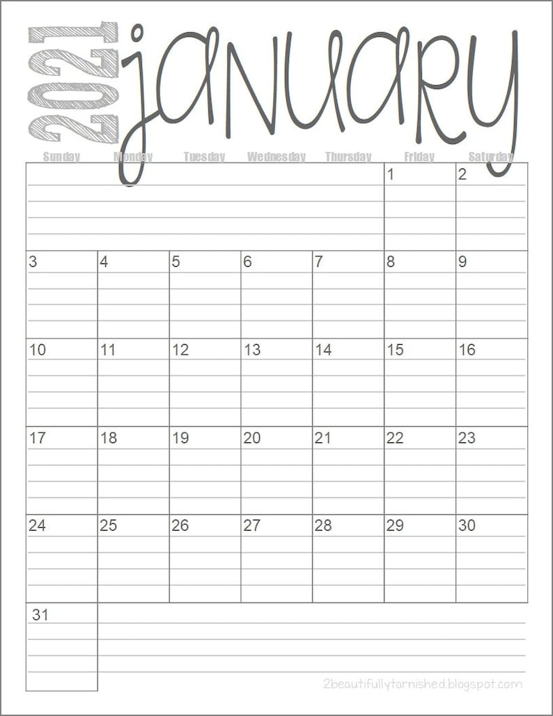 2021 Lined Monthly Calendars Full Year Printable Download-2021 Monthly Calendar Printable Pdf