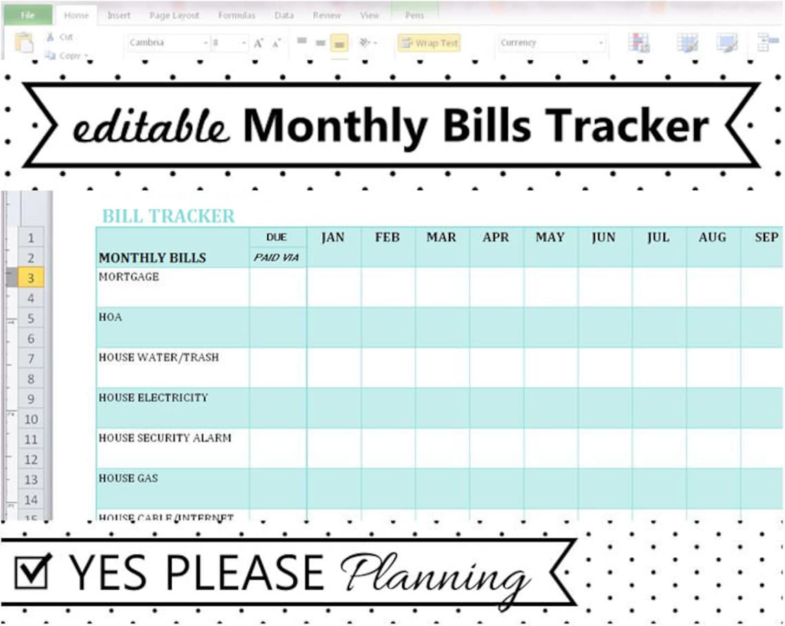 2021 Monthly Bill Tracker Expense And Bill Payment Log | Etsy-Monthly Billing 2021