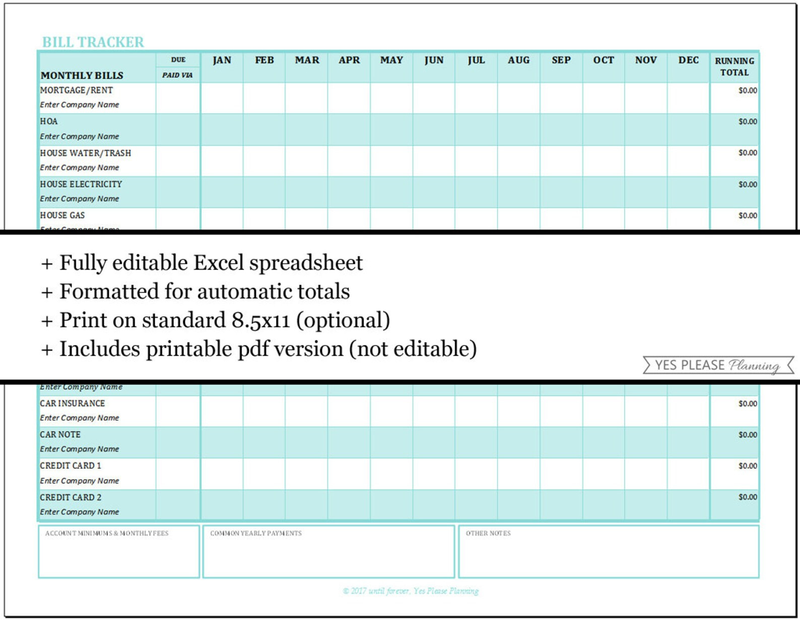 2021 Monthly Bill Tracker Expense And Bill Payment Log | Etsy-Monthly Billing 2021