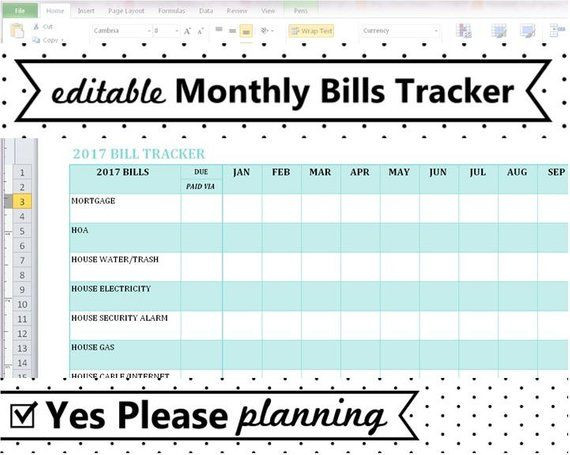 2021 Monthly Bill Tracker Expense And Bill Payment Log-Monthly Bill Spreadsheet Templates 2021