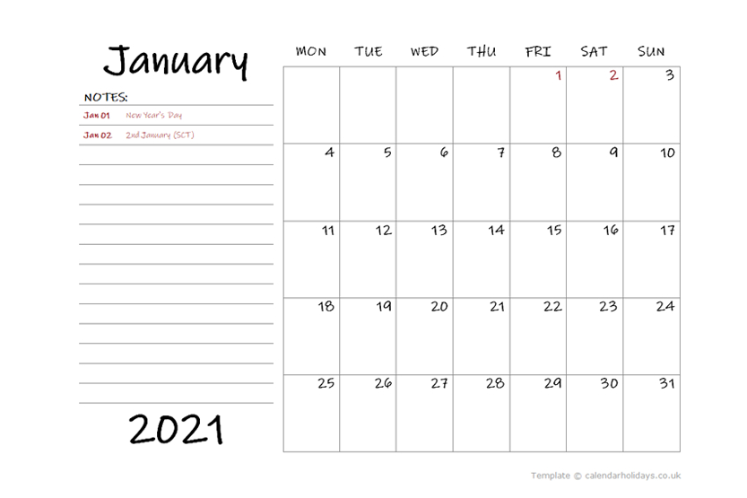 2021 Monthly Template - Calendarholidays.co.uk-Free Printable Large Calendar 2021 Monthly