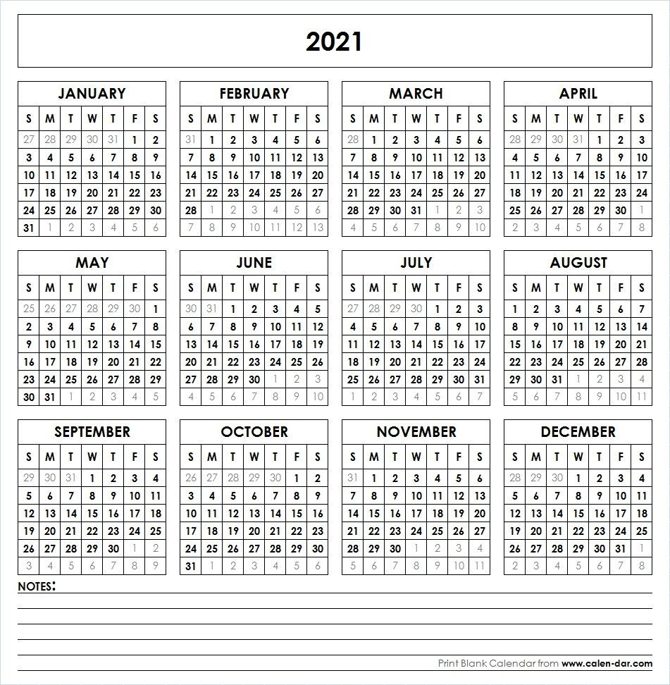 2021 Printable Calendar One Page-12 Month Calendar 2021 Printable Free