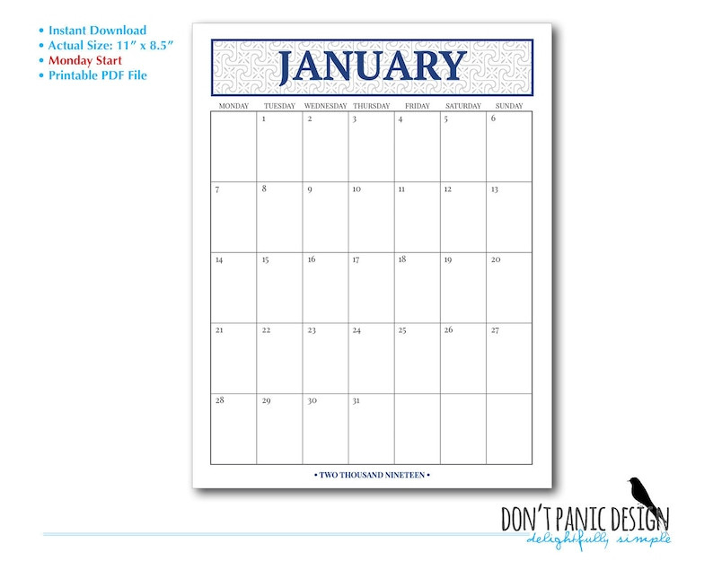 2021 Printable Monthly Wall Calendar With Large Grid For-Free Printable Large Calendar 2021 Monthly