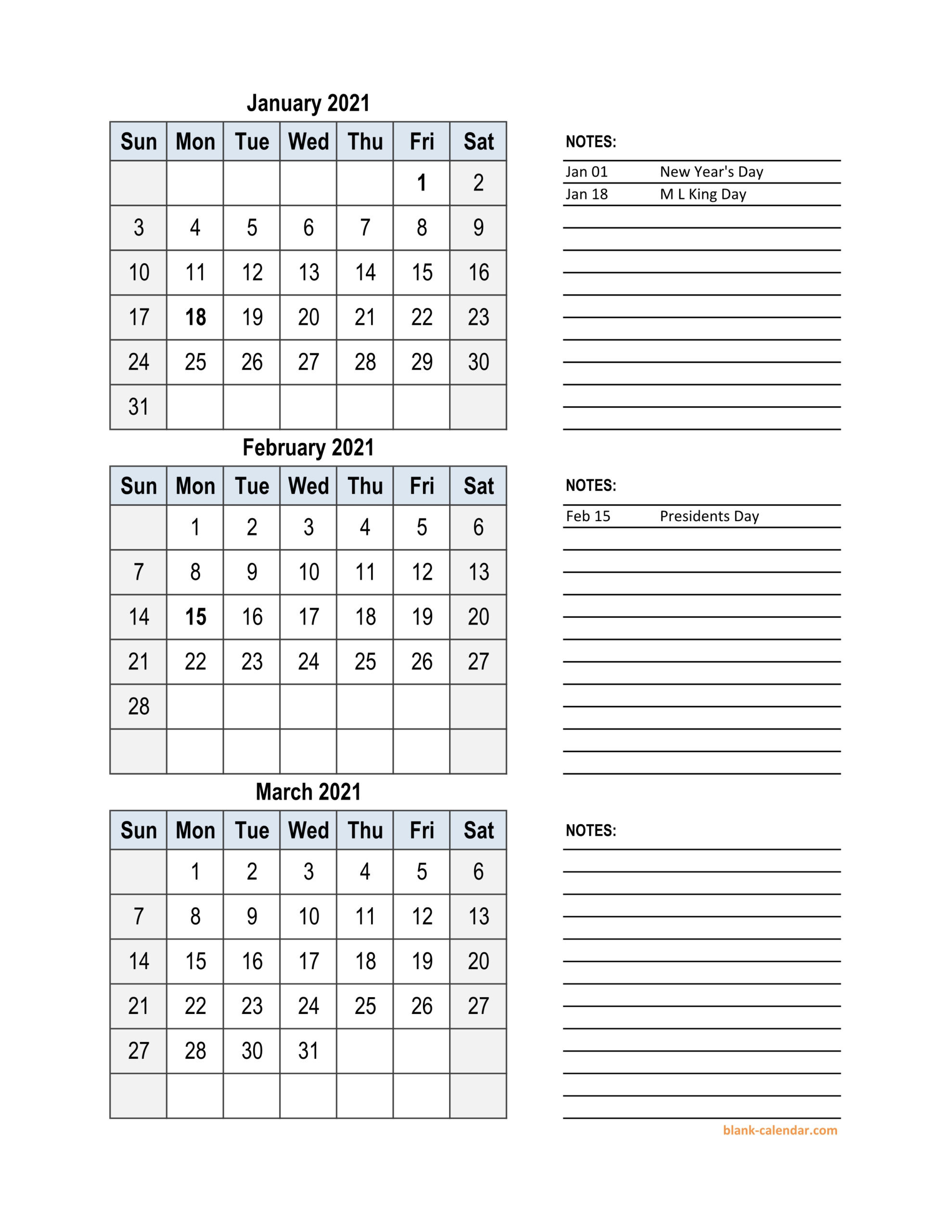 2021 Printable Quarterly Calendar | Free 2021 Printable-Printable Month To Month Calendar 2021