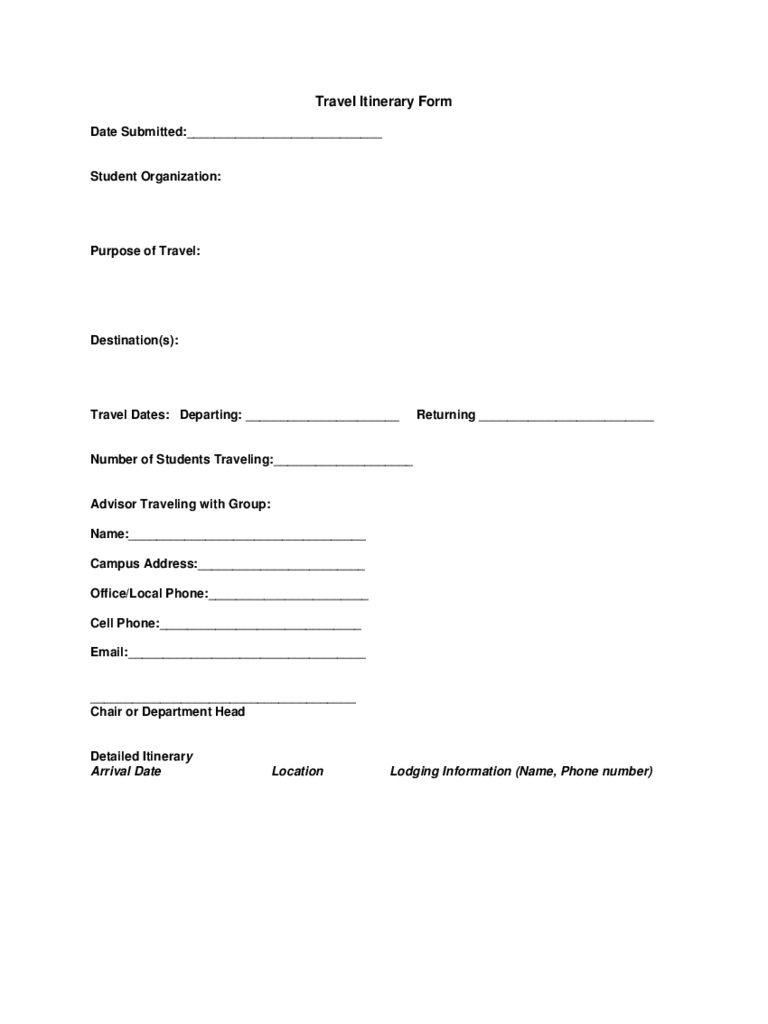 2021 Travel Itinerary Template - Fillable, Printable Pdf-2021 Vaction Templates