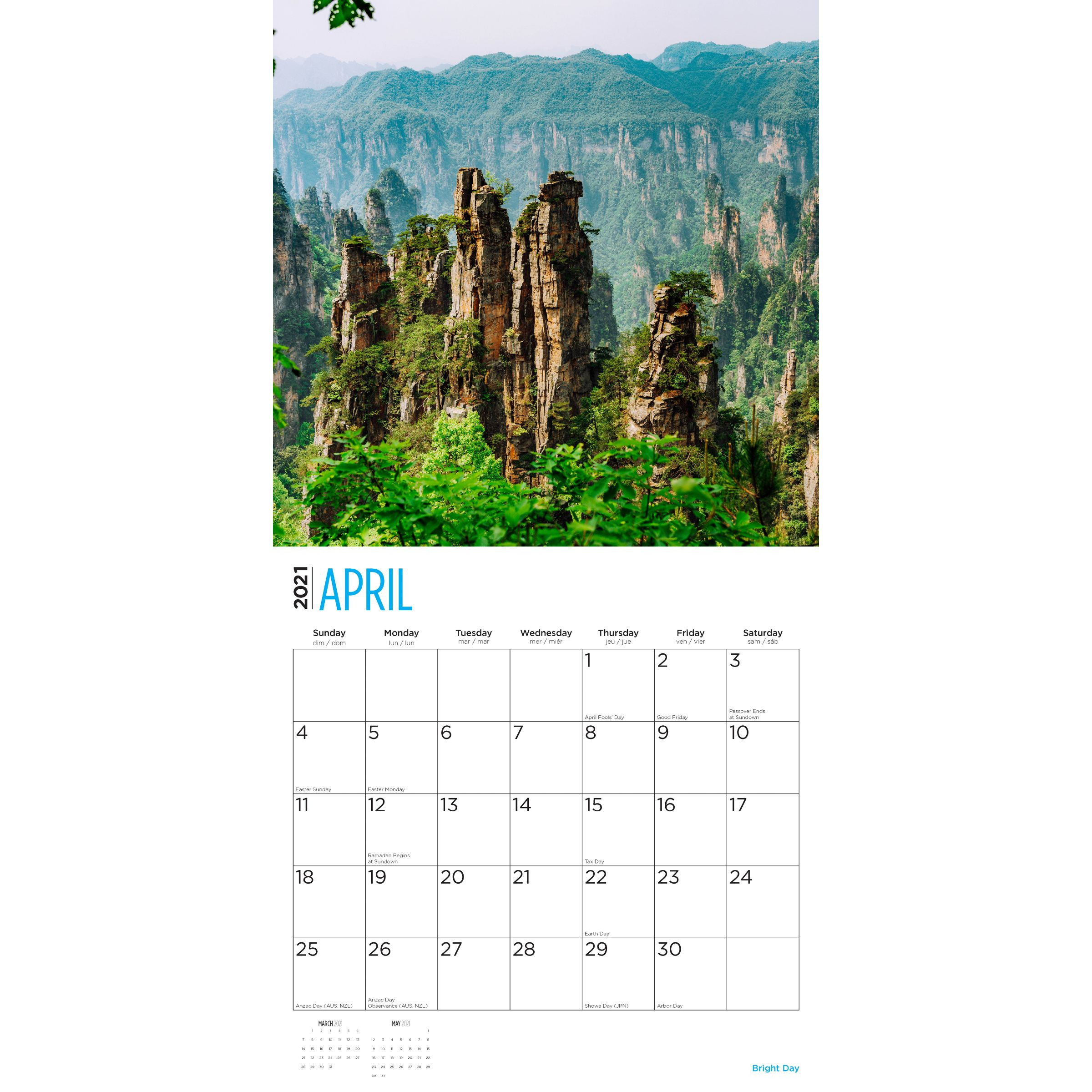 2021 World Travel Wall Calendar - Bright Day Calendars-Day To Day Calendar 2021