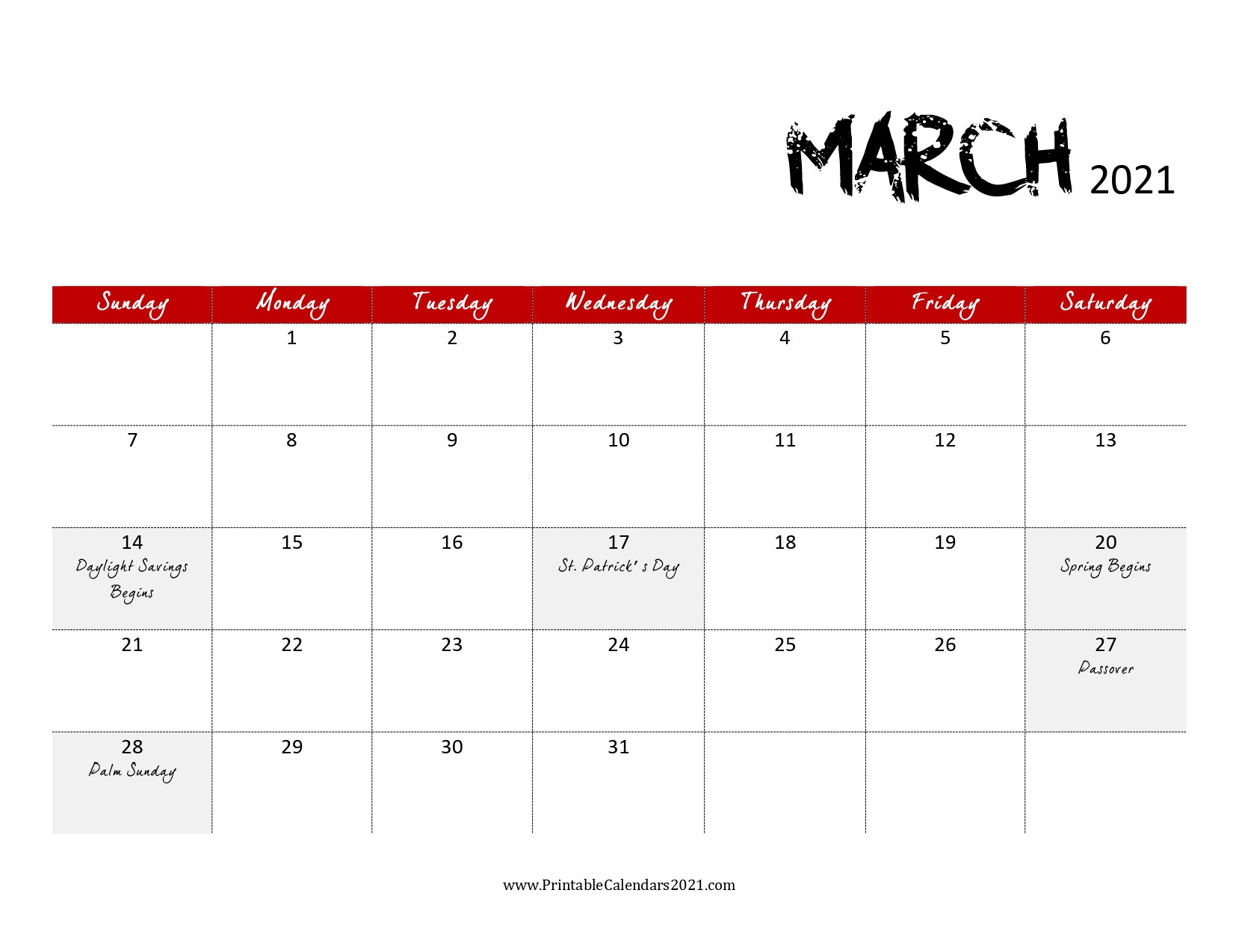 68+ Free March 2021 Calendar Printable With Holidays-2021 Calendar Printable Free Pdf March