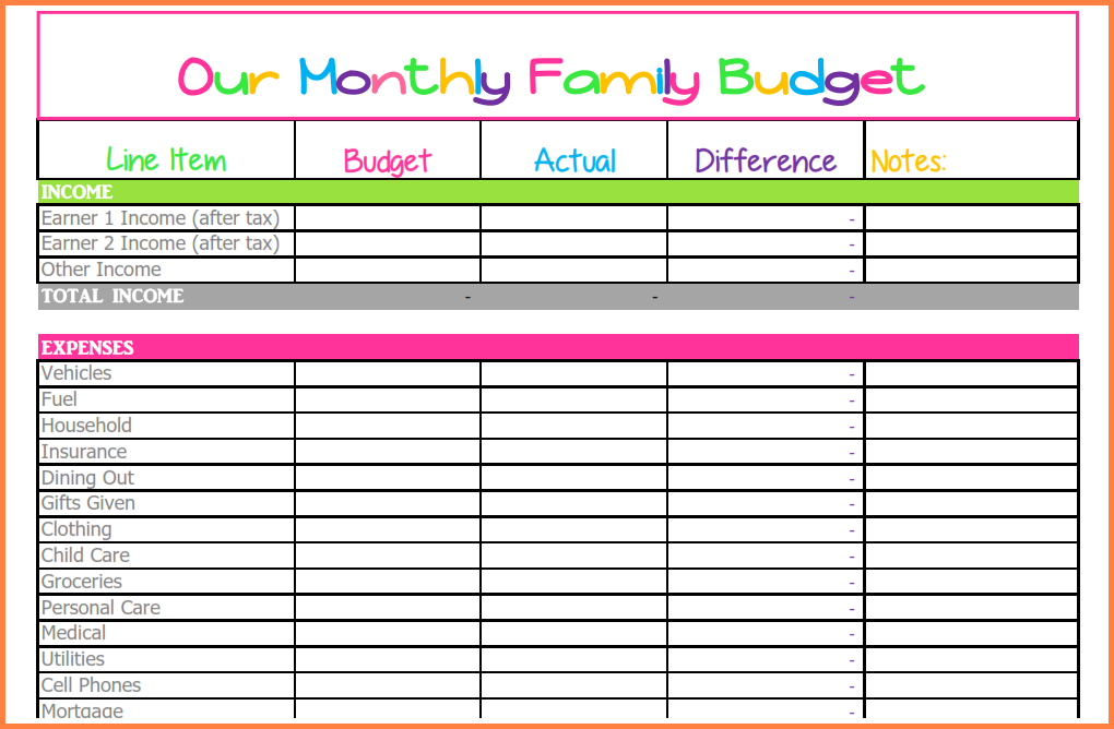 9+ Budget Spreadsheet Monthly | Excel Spreadsheets Group-Monthly Bill Spreadsheet Templates 2021