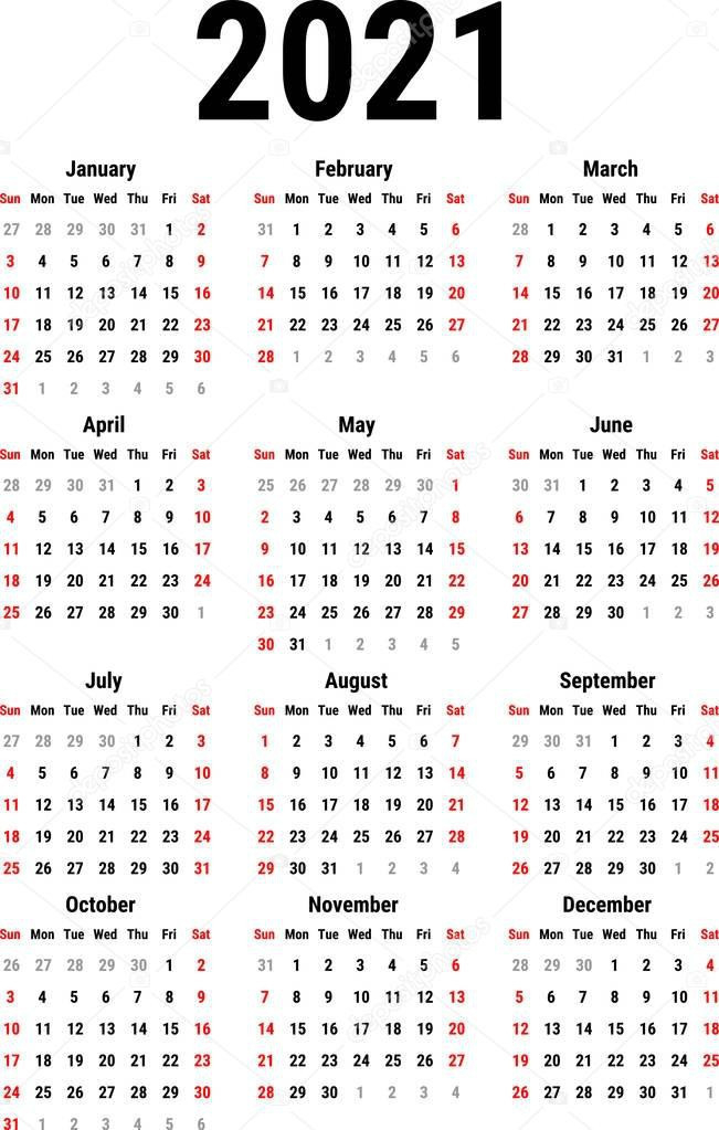 A4 Printable Calendar 2021 12 Months | Printable Calendar-12 Month Calendar 2021 Printable Free