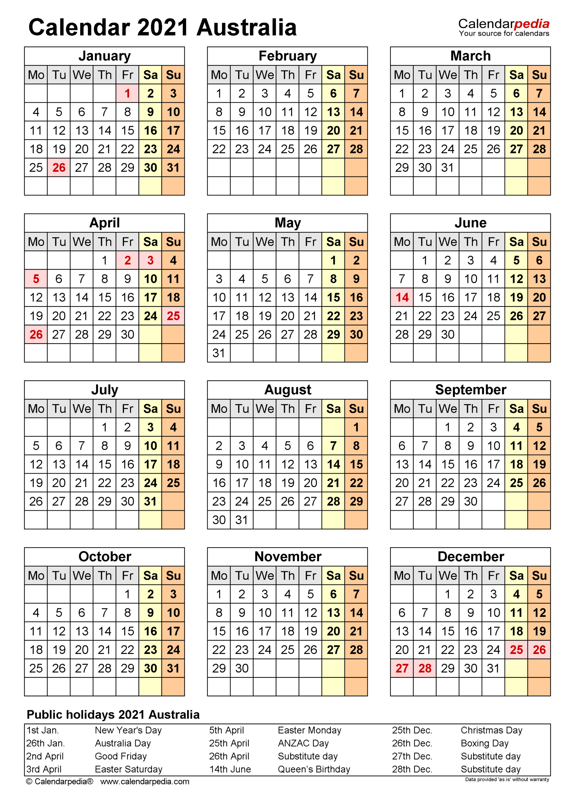 Aus Federal Holiday Calendar 2021 | Printable March-2021 Vacation Calendars