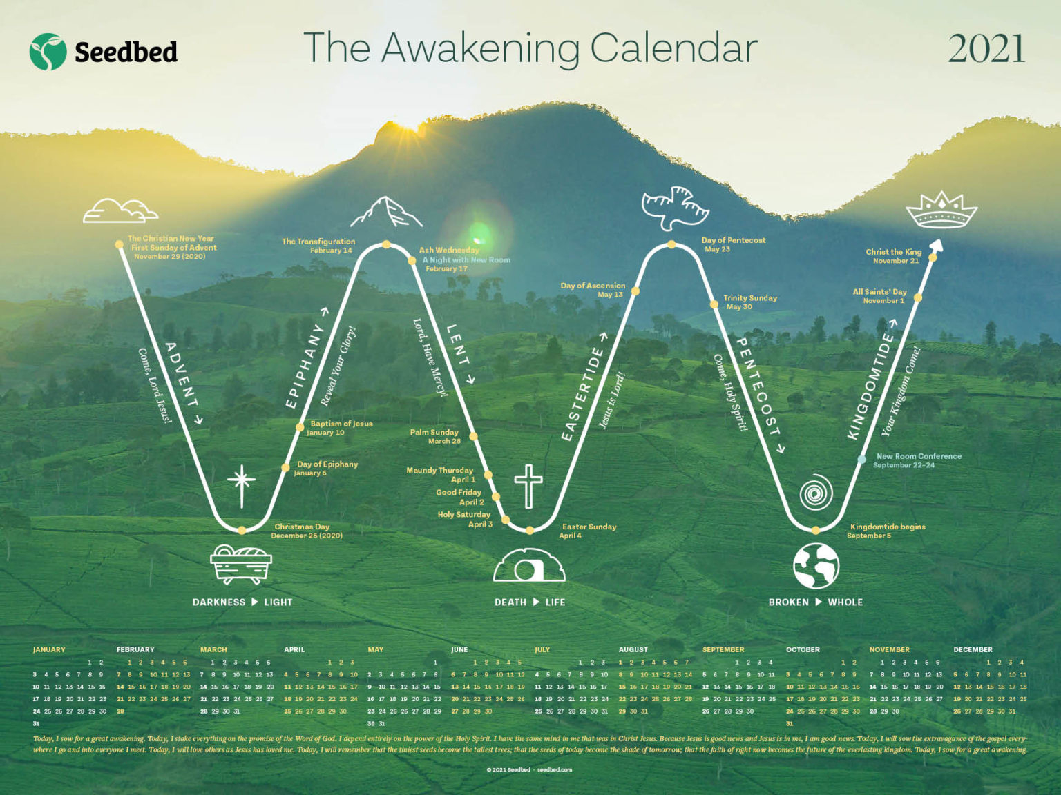 Awakening Calendar 2021 - My Seedbed-Mercantile Calendar 2021