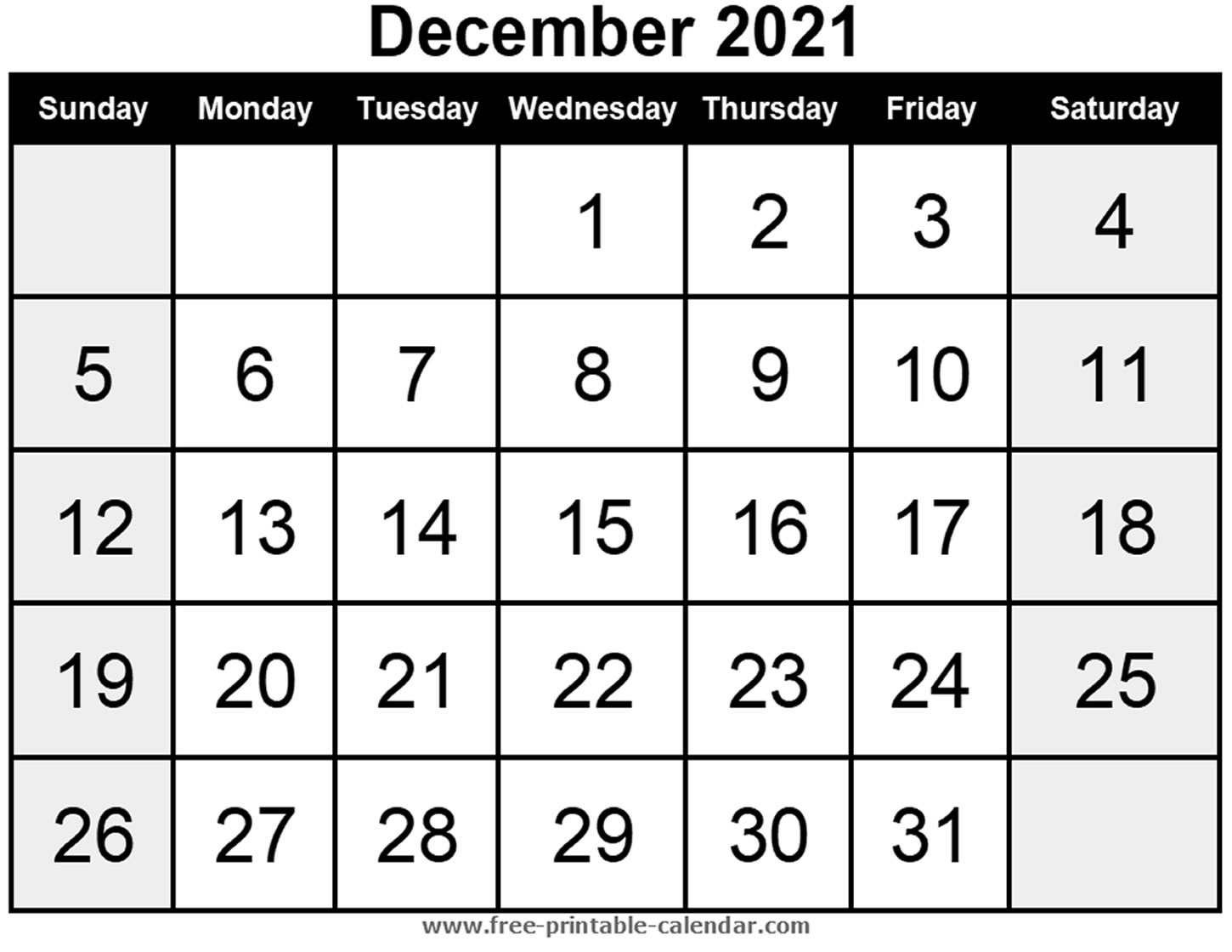 Blank Calendar December 2021 - Free-Printable-Calendar-Running Calendars October 2021 Fill In