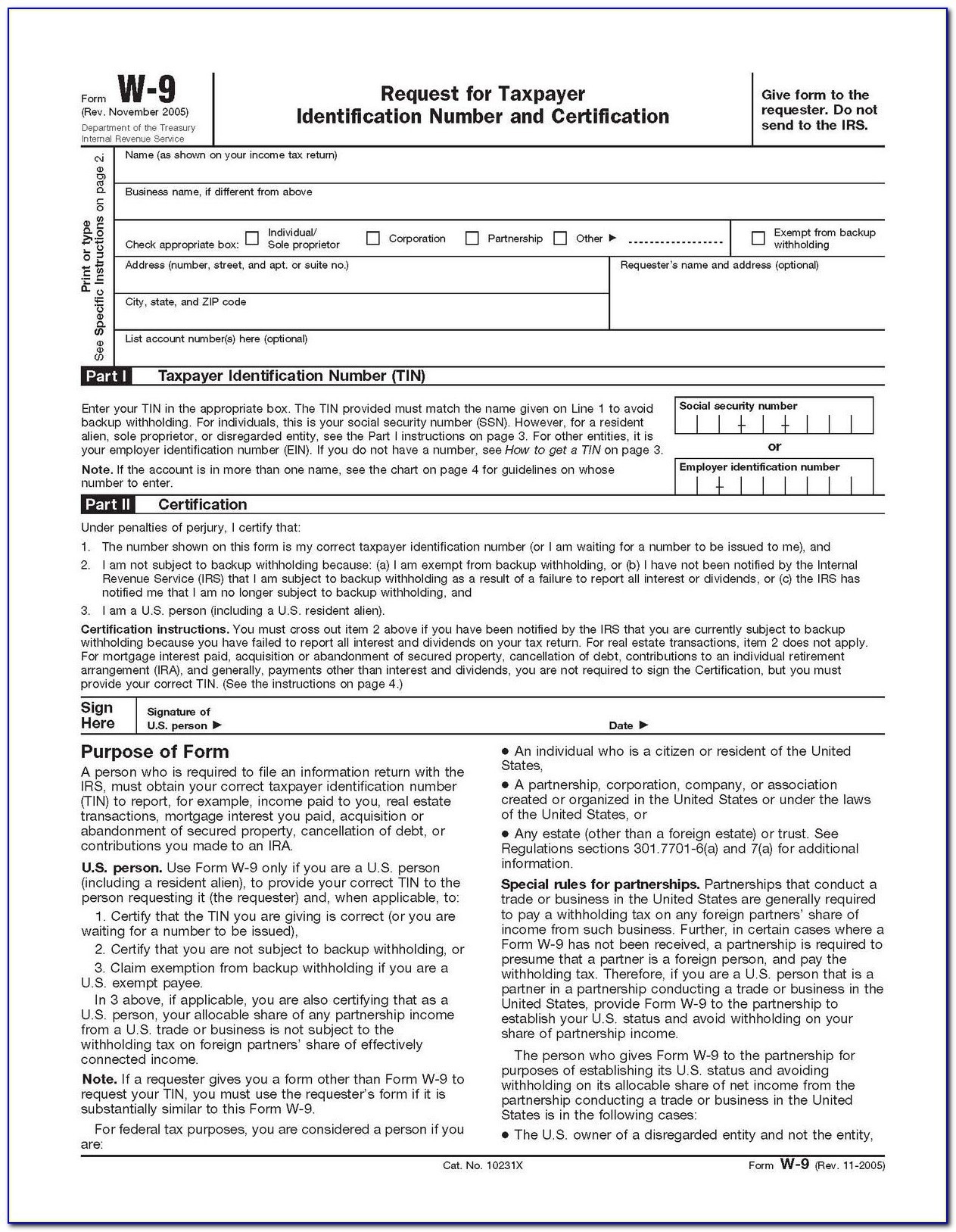 Blank W9 Tax Form - New Printable Form &amp; Letter For 2021-2021 W9 Blank Form