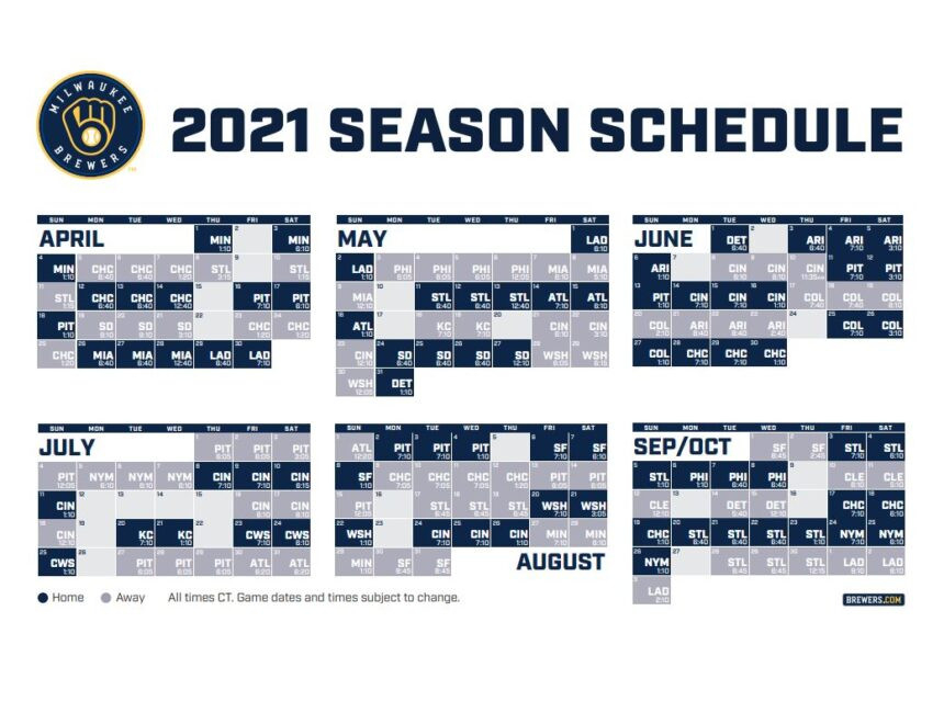 Brewers Release Complete 2021 Schedule-Printable 2021 Full Nfl Schedule