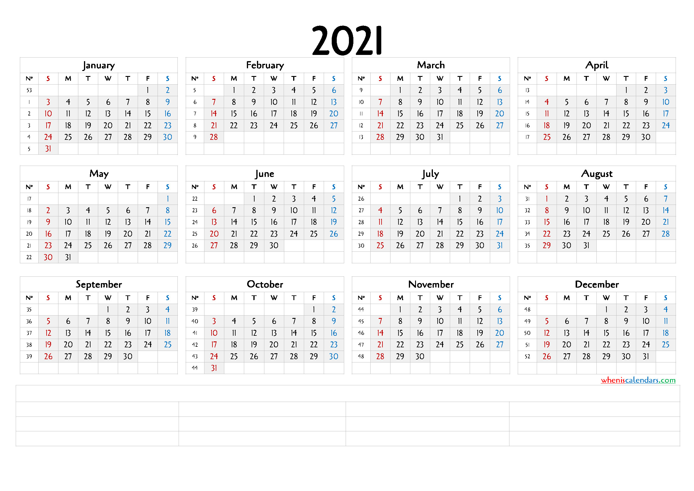 Downloadable 2021 Monthly Calendar (6 Templates) - Free-Free Printable Large Calendar 2021 Monthly