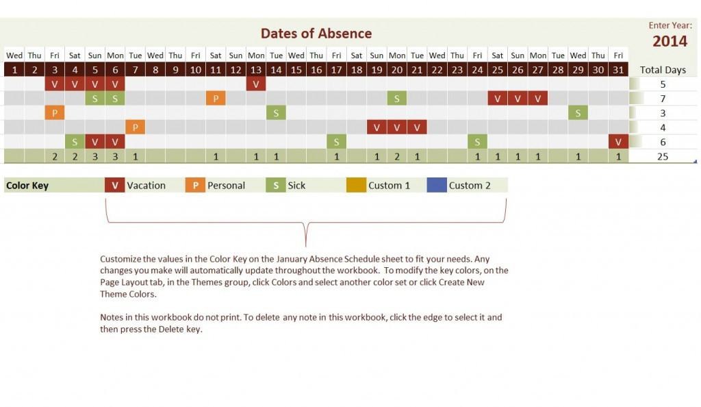 Excel Employee Vacation Tracking Calendar Template Excel-2021 Excel Calendar Employee Leave