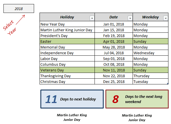 Excel Holiday Calendar Template 2021 And Beyond (Free-2021 Office Vacation Calendar Examples