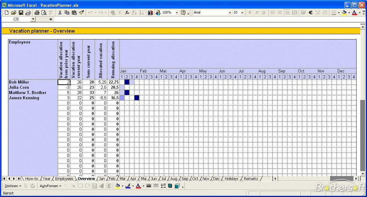 Excel Leave Planner Template 2018 Google Sheets Calendar-2021 Excel Calendar Employee Leave