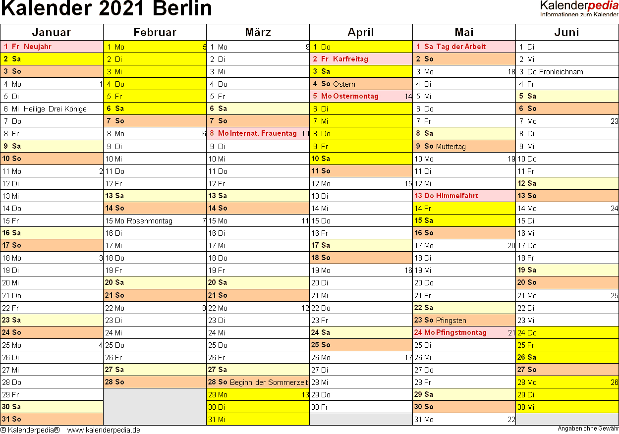 Ferien 2021 - Markische Grundschule Staatliche Europa-Kalender 2021 Planer Zum Ausdrucken