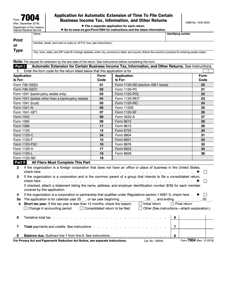 Form 7004 - Fill Out And Sign Printable Pdf Template | Signnow-Irs Printable Form 1065 2021