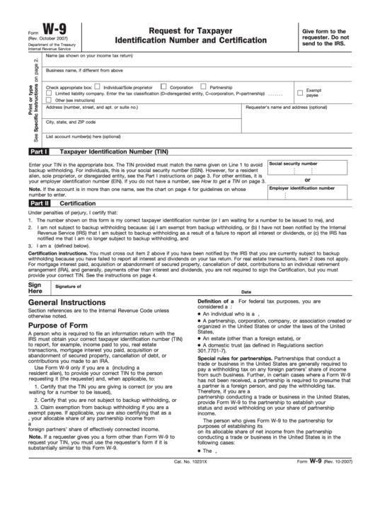 Form W 9 Fillable Fillable Form W 9 Request For Taxpayer-2021 W9 Form Printable Irs