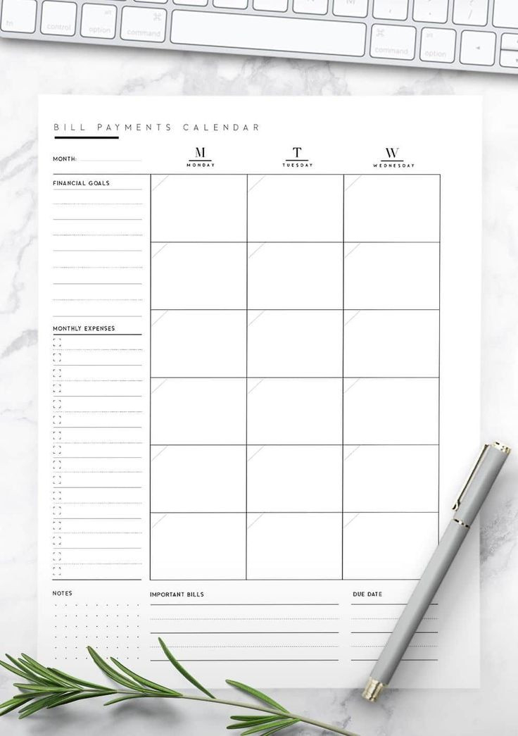 Free Monthly Bills Organizer Pdf Template - World Of-Monthly Billing 2021