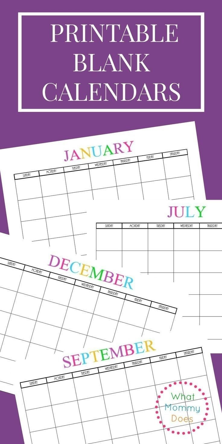 Free Printable Blank Monthly Calendars - 2018, 2019, 2020-July 2021 Calendar For Bills